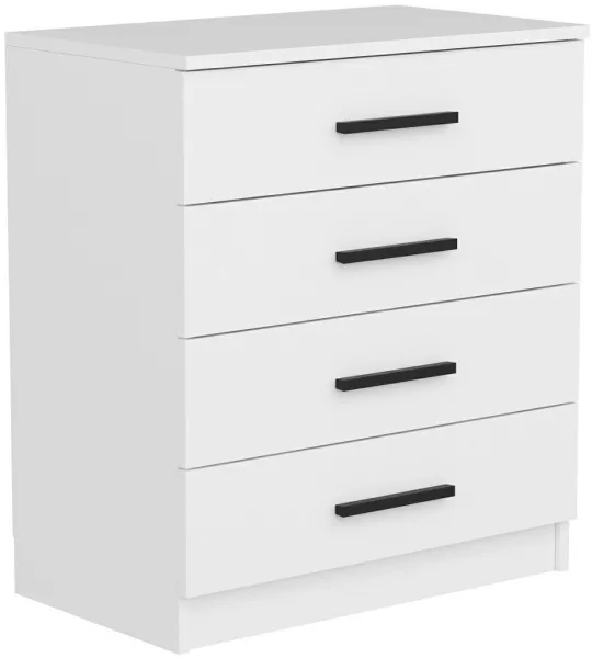 FUNZI LIVING 85 kommode, m. 4 skuffer - hvid melamin