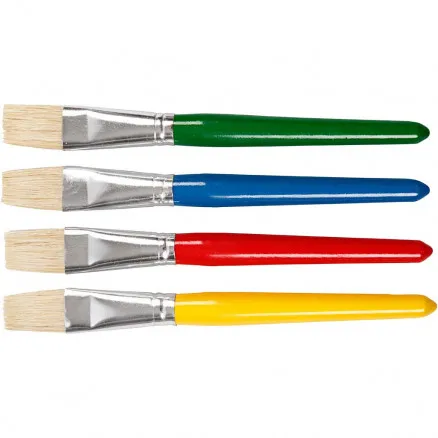 Børnepensler, flade, L: 19 cm, B: 20 mm, 4 stk./ 1 pk.